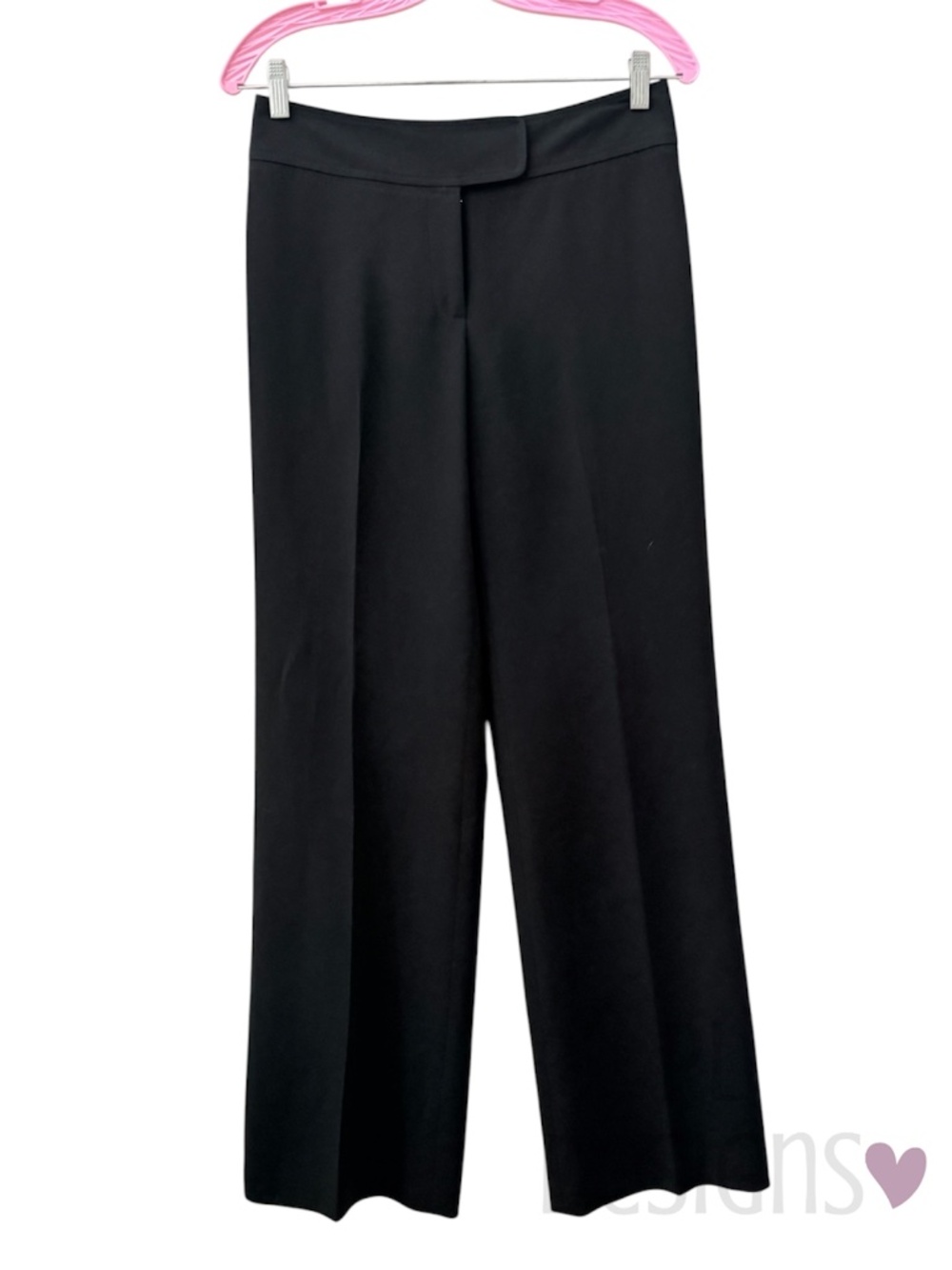 NWOT Ann Taylor Black Flat Front Wide Leg Ankle Dress Pants Lined